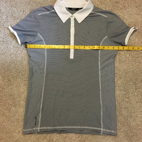 Abacus Button Collar Pinstripe Drycool Polo Golf Shirt - Picture 12 of 16